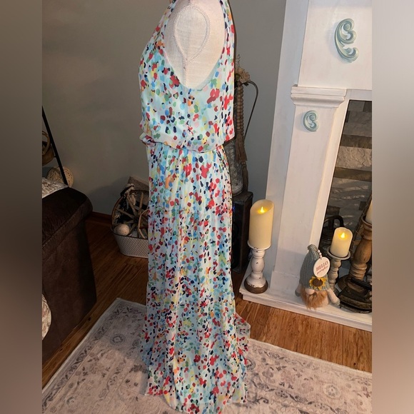 Julia Jordan Mock-Neck Printed Three-Tier Maxi Dress. Size 8 EUC - Picture 14 of 16